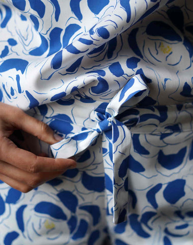 Nêge Paris - pyjamas Top Short Archipel blue and white tencel lyocell OEKO-TEX certified